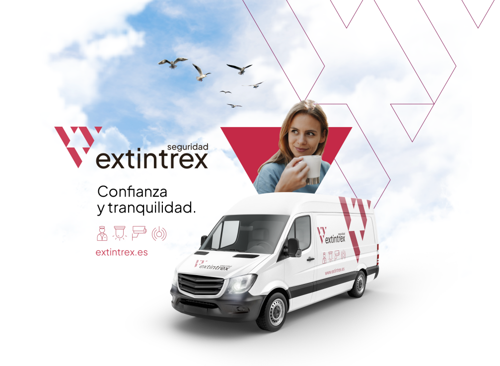 Extintrex Seguridad — furgoneta de servicio técnico y equipo de la cooperativa